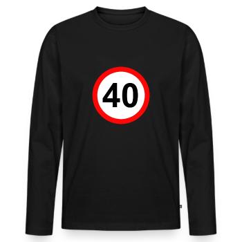 40 Jahre Geschenkidee 40. Geburtstag Geschenk - Männer Premium Bio Langarmshirt - Schwarz - Vorne - Nico (187cm)