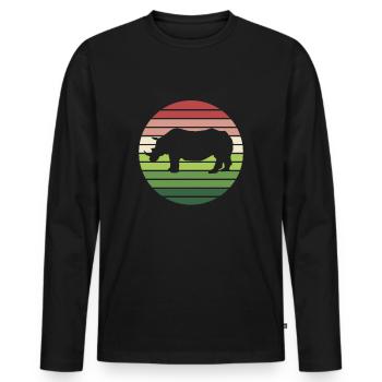 Rhinoceros animal Africa Pachyderms African Wildlife - Men's Premium Organic Long Sleeve Shirt - black - Front - Nico (187cm)