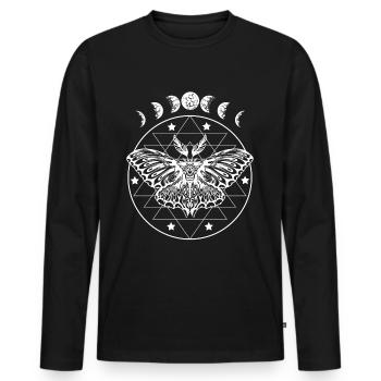 Mitte avec des phases lunaires Fantaisie gothique - T-shirt manches longues Premium bio Homme - noir - Devant - Nico (187cm)