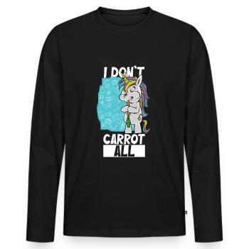 I Don't Carrot All Funny Vegan - Männer Premium Bio Langarmshirt - Schwarz - Vorne - Nico (187cm)