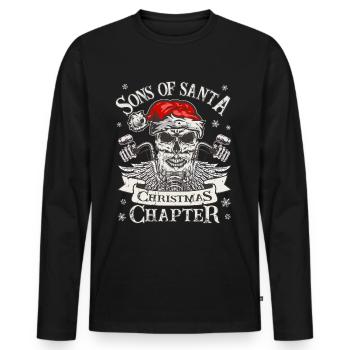 Biker Sons Of Santa - Viking Motorrad Weihnachten - Männer Premium Bio Langarmshirt - Schwarz - Vorne - Nico (187cm)