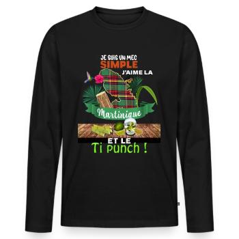 Martinique unter der Sonne der Antillen Ti-Punch - Männer Premium Bio Langarmshirt - Schwarz - Vorne - Nico (187cm)