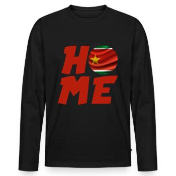Drapeau Guadeloupe Maison Home Homme Femme Enfant - T-shirt manches longues Premium bio Homme - noir - Devant - Nico (187cm)