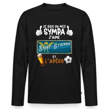 Foot Saint Etienne Apéro Supporter Homme Papa Papy - Männer Premium Bio Langarmshirt - Schwarz - Vorne - Nico (187cm)