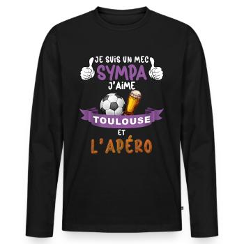 Toulouse Foot Et Apéro Homme Supporter Papa Papy - Men's Premium Organic Long Sleeve Shirt - black - Front - Nico (187cm)