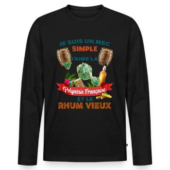 Tahiti Französisch-Polynesien Ti Punsch Alter Rum - Männer Premium Bio Langarmshirt - Schwarz - Vorne - Nico (187cm)