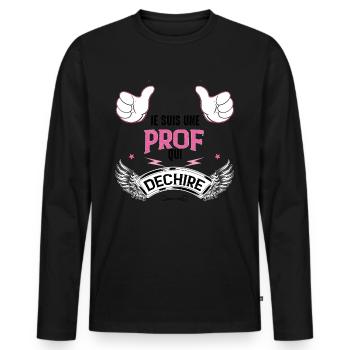 lehrer frau ende schuljahr anniv party svt - Männer Premium Bio Langarmshirt - Schwarz - Vorne - Nico (187cm)