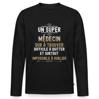 Abreise Männlicher Arzt Arzt Außergewöhnliche Gesundheit - Männer Premium Bio Langarmshirt - Schwarz - Vorne - Nico (187cm)