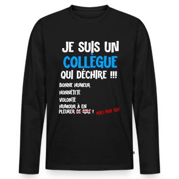 Co-worker who rocks man retirement - Men's Premium Organic Long Sleeve Shirt - black - Front - Nico (187cm)