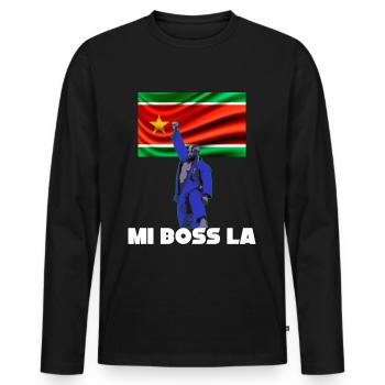 Drapeau Guadeloupe Judo Champion Le Bosse - T-shirt manches longues Premium bio Homme - noir - Devant - Nico (187cm)