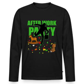 Expectant parents - Men's Premium Organic Long Sleeve Shirt - black - Front - Nico (187cm)