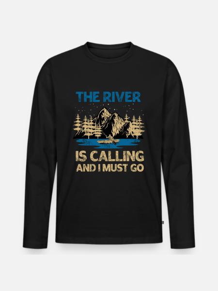 Kanu Kajak Kajakfahrer Kanu - Männer Premium Bio Langarmshirt - Schwarz