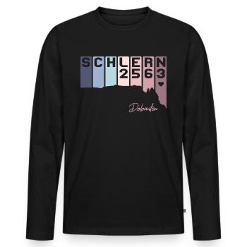 Schlern Sciliar Dolomiten Italien Südtirol Retro - Männer Premium Bio Langarmshirt - Schwarz - Vorne - Nico (187cm)
