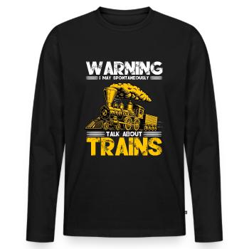 Railway Railway saying Zug - Men's Premium Organic Long Sleeve Shirt - black - Front - Nico (187cm)