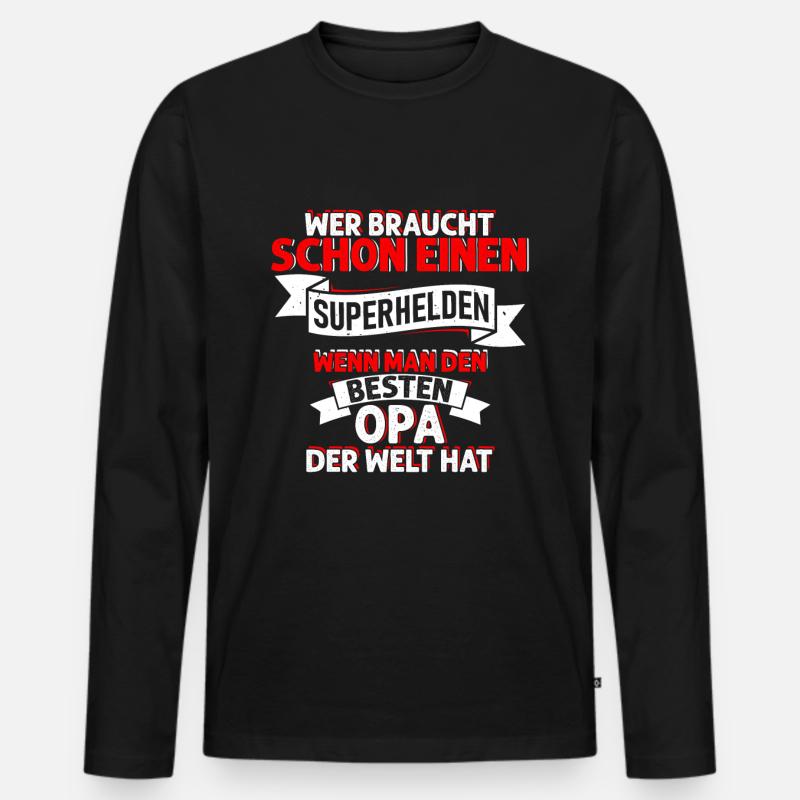 Geschenkidee für Grossvater - Männer Premium Bio Langarmshirt - Schwarz