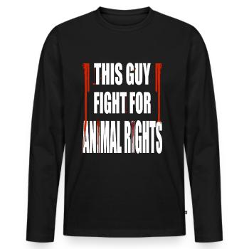 Animal rights liberation Tierrechte - Männer Premium Bio Langarmshirt - Schwarz - Vorne - Nico (187cm)