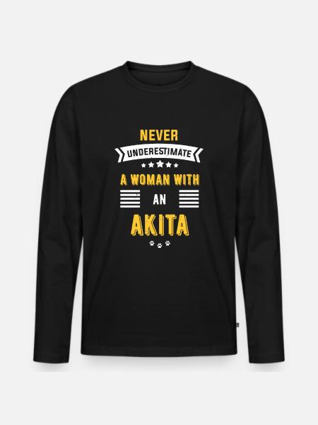 Akita - Männer Premium Bio Langarmshirt - Schwarz