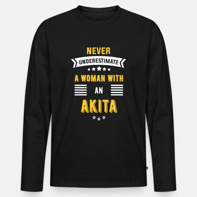 Akita - Männer Premium Bio Langarmshirt - Schwarz