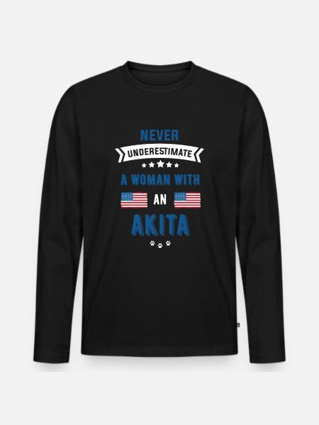 Akita - Männer Premium Bio Langarmshirt - Schwarz