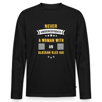 Alaskan Klee Kai - Männer Premium Bio Langarmshirt - Schwarz - Vorne - Nico (187cm)