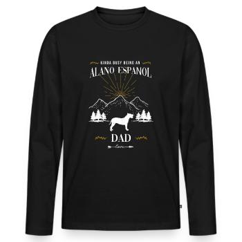 Alano Espanol - Men's Premium Organic Long Sleeve Shirt - black - Front - Nico (187cm)