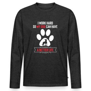 Bouvier australien - T-shirt manches longues Premium bio Homme - anthracite chiné - Devant - Nico (187cm)