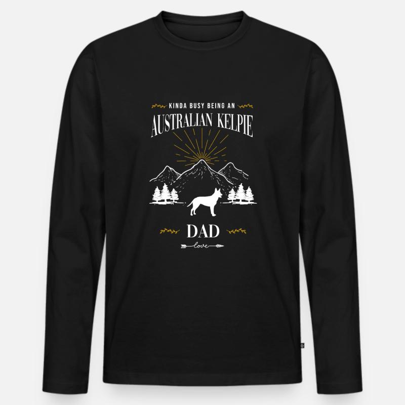 Australian Kelpie Dad - Männer Premium Bio Langarmshirt - Schwarz