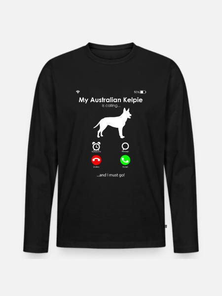 Australian Kelpie - Männer Premium Bio Langarmshirt - Schwarz