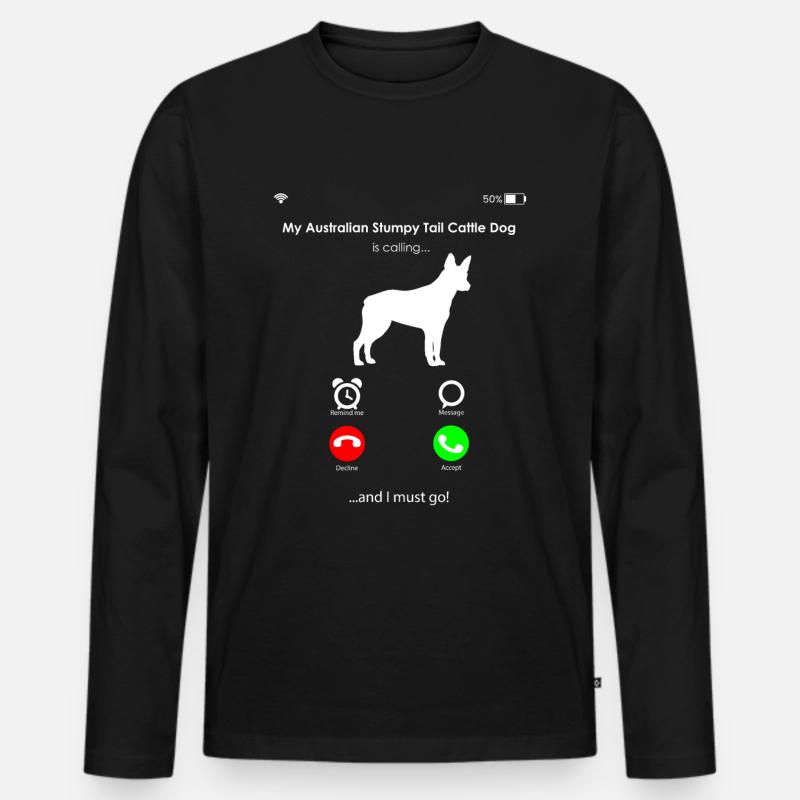Australian Stumpy Tail Cattle Dog - Männer Premium Bio Langarmshirt - Schwarz