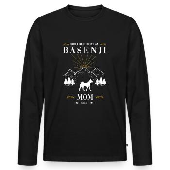 Basenji - Männer Premium Bio Langarmshirt - Schwarz - Vorne - Nico (187cm)