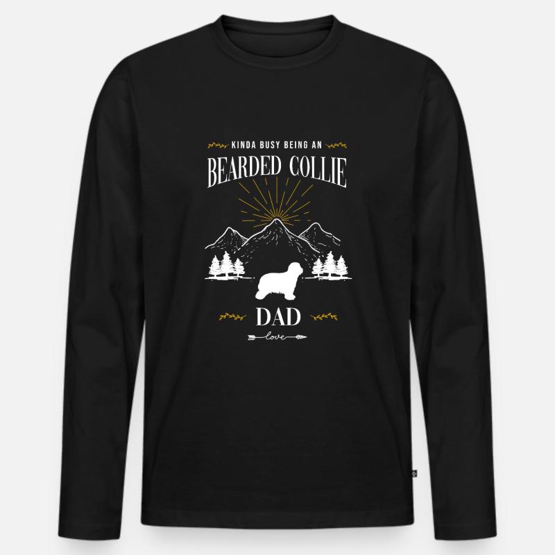 Bearded Collie - Männer Premium Bio Langarmshirt - Schwarz