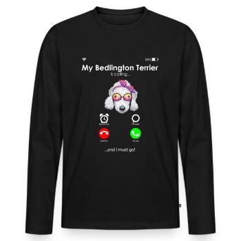 Bedlington Terrier - Männer Premium Bio Langarmshirt - Schwarz - Vorne - Nico (187cm)