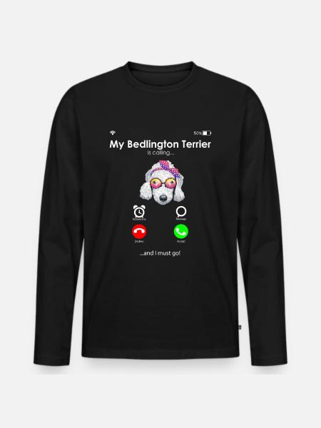 Bedlington Terrier - Men's Premium Organic Long Sleeve Shirt - black