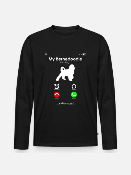 Bernedoodle Dog - Men's Premium Organic Long Sleeve Shirt - black
