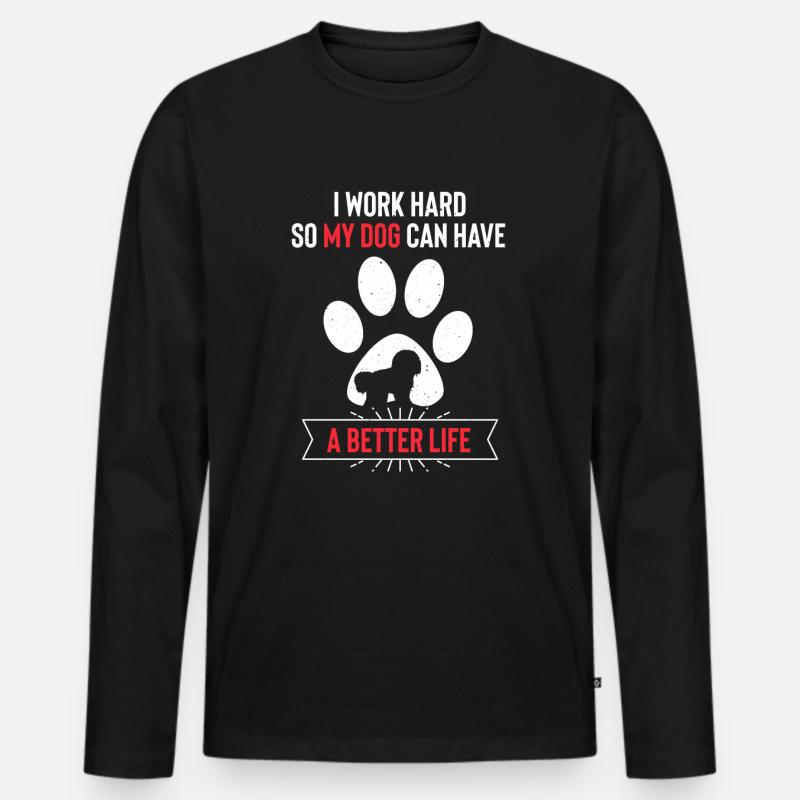Bichon Frise - Männer Premium Bio Langarmshirt - Schwarz