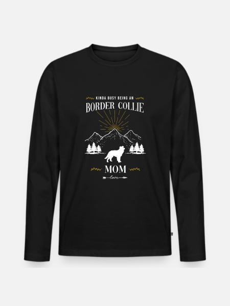 Border Collie - Men's Premium Organic Long Sleeve Shirt - black