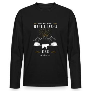 Bulldogge Hunderasse - Männer Premium Bio Langarmshirt - Schwarz - Vorne - Nico (187cm)