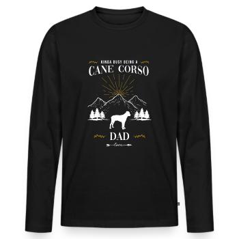 Cane corso - T-shirt manches longues Premium bio Homme - noir - Devant - Nico (187cm)