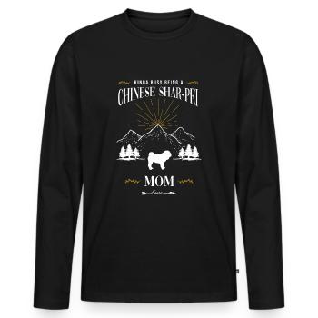 Shar Pei - Männer Premium Bio Langarmshirt - Schwarz - Vorne - Nico (187cm)