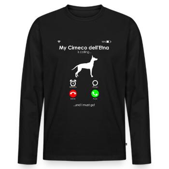 Cirneco dell Etna - Männer Premium Bio Langarmshirt - Schwarz - Vorne - Nico (187cm)
