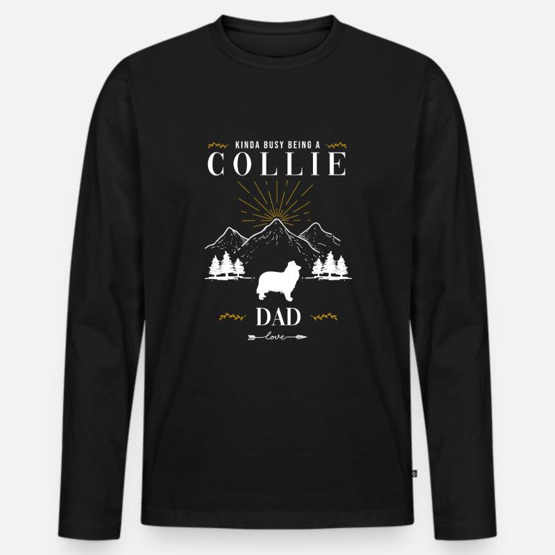 Collie - Männer Premium Bio Langarmshirt - Schwarz