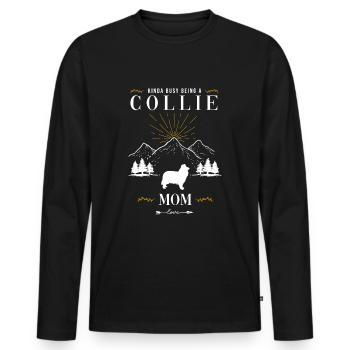 Collie - Men's Premium Organic Long Sleeve Shirt - black - Front - Nico (187cm)