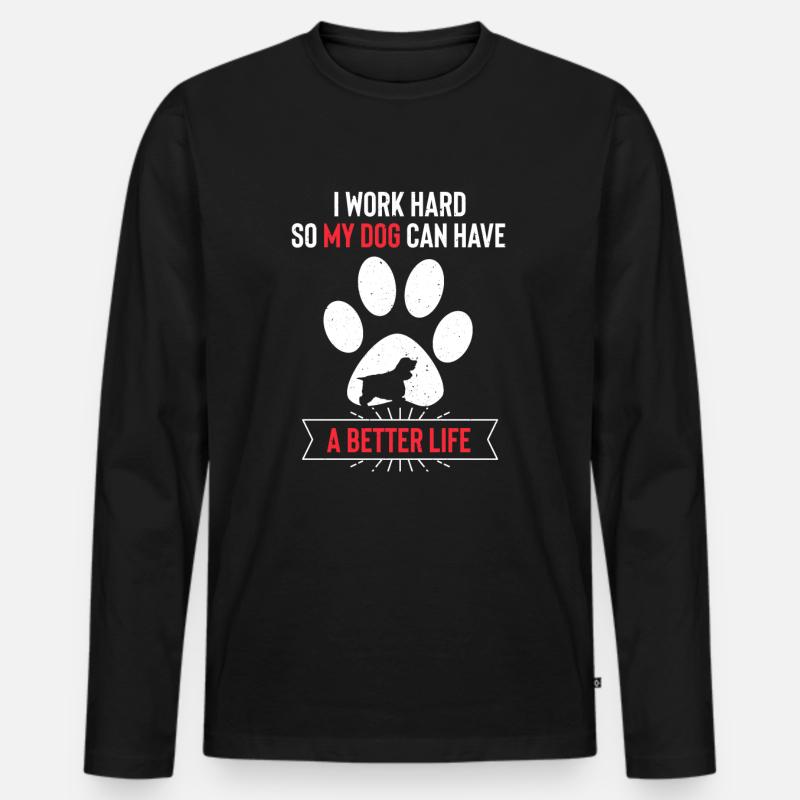 Cocker Spaniel - Männer Premium Bio Langarmshirt - Schwarz