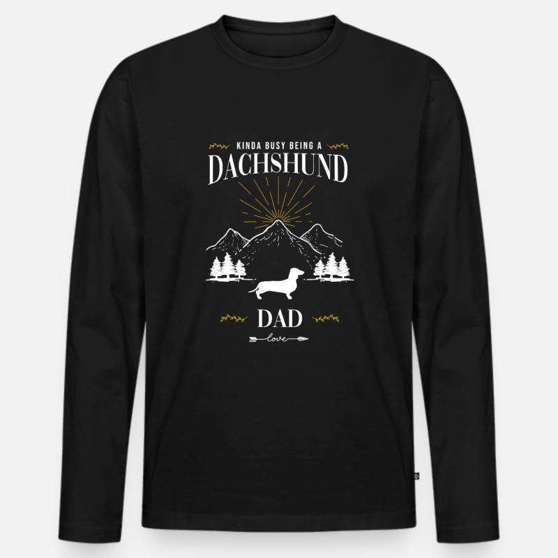 Dackel - Männer Premium Bio Langarmshirt - Schwarz