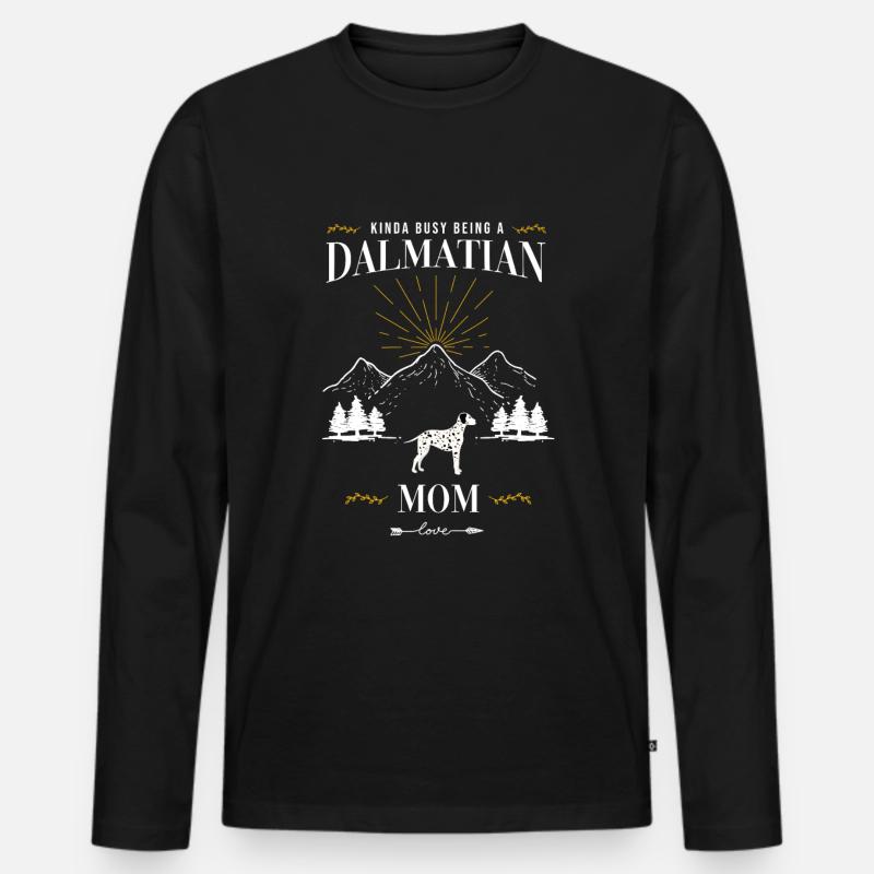 Dalmatiner - Männer Premium Bio Langarmshirt - Schwarz