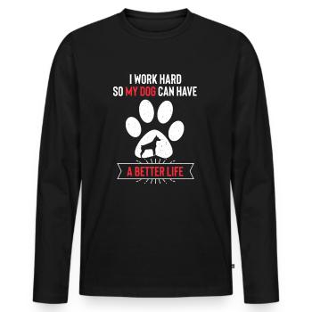 Doberman - Men's Premium Organic Long Sleeve Shirt - black - Front - Nico (187cm)