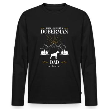 Dobermann - Männer Premium Bio Langarmshirt - Schwarz - Vorne - Nico (187cm)