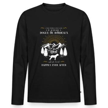 Dogue de Bordeaux - T-shirt manches longues Premium bio Homme - noir - Devant - Nico (187cm)