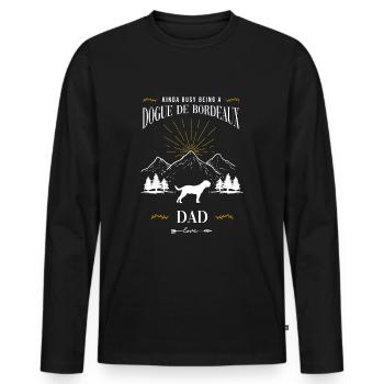 Dogue de Bordeaux - T-shirt manches longues Premium bio Homme - noir - Devant - Nico (187cm)