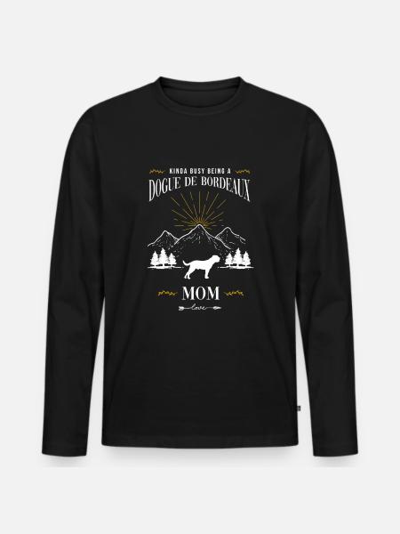 Dogue de Bordeaux - Maglia a manica lunga ecologica premium da uomo - nero